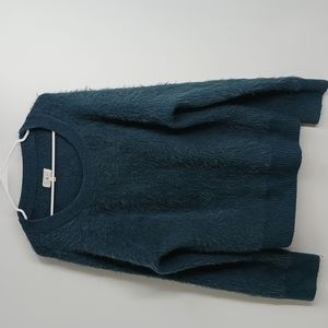 Lou & Grey teal blue "furry" pullover- sz XL